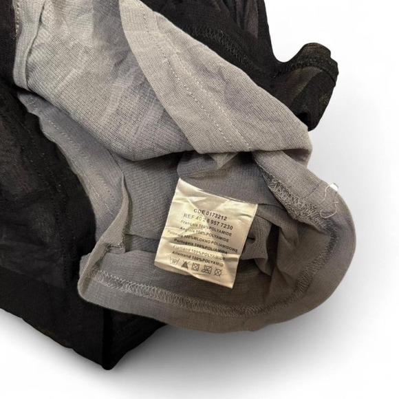 Micro Mesh Turtle Neck Graphic Long Sleeve Y2K Grunge Alt Goth MallCore - Picture 4 of 5